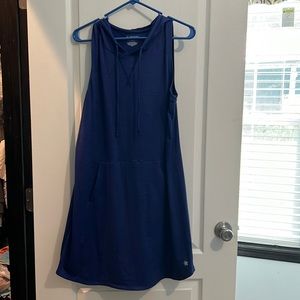 Large Tek Gear polyester and spandex dress, navy in color